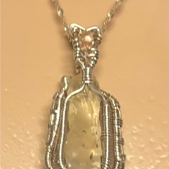 ❤️Rare Italian Hand Wired 925 Moonstone & Silver Necklace - Picture 3 of 8